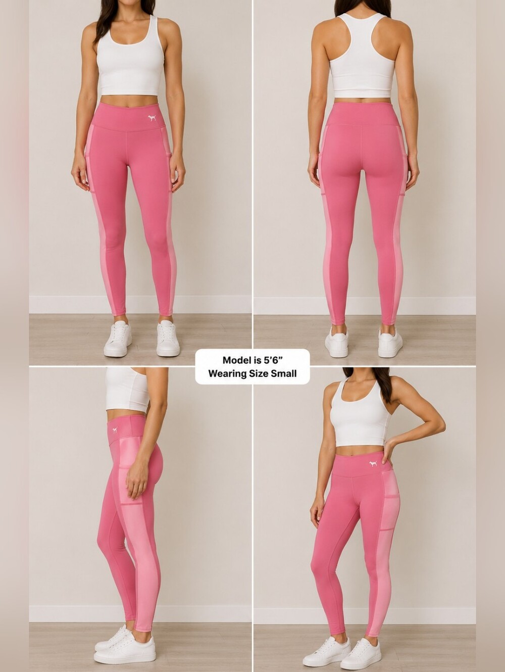 PINK Victoria's Secret Bubblegum Pink Logo Waistband Leggings